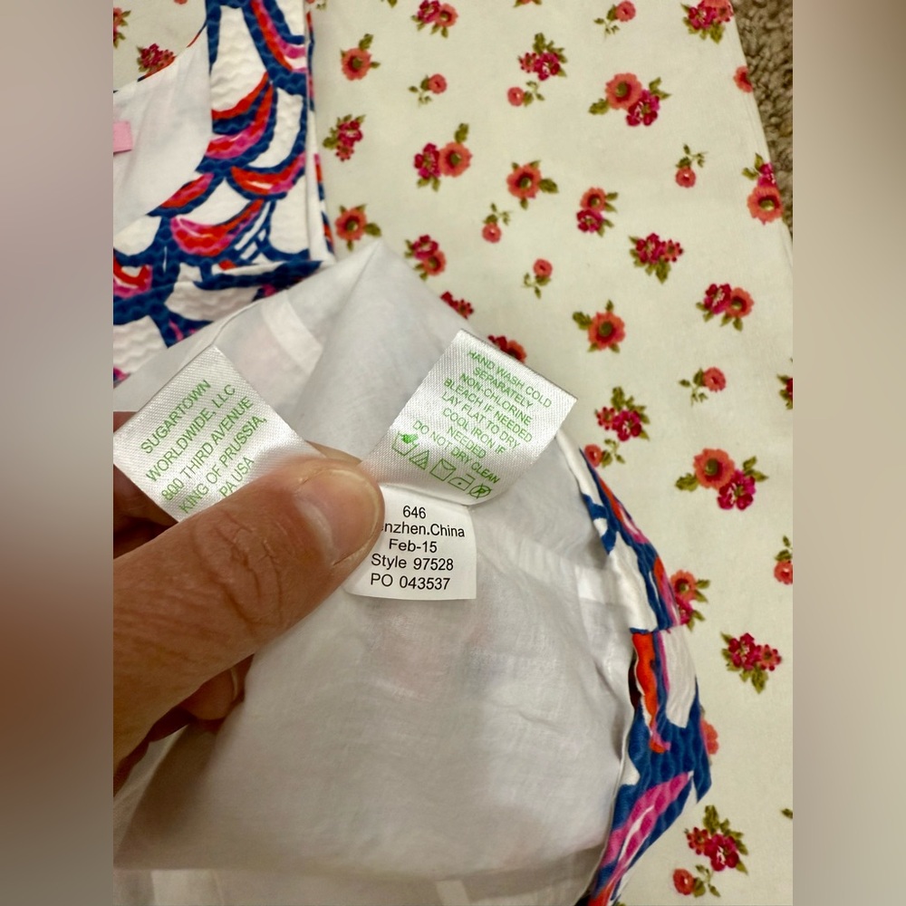 Lilly Pulitzer Sleeveless Navy, White & Pink Scallop Print Dress - Picture 13 of 13